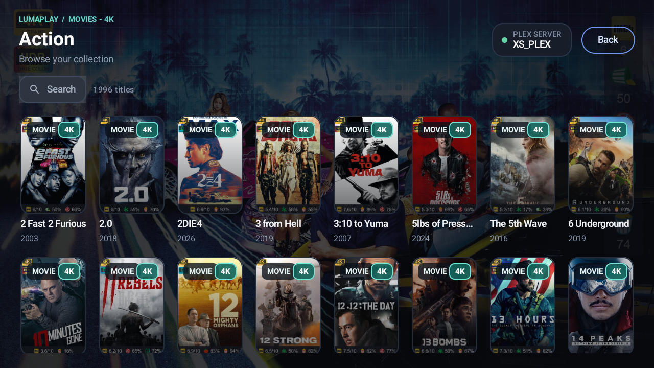 LumaPlay Plex movies library on Android TV
